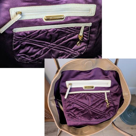 NEW B. Makowsky Tan Nolita LARGE Luxury Leather Classics Shopper Purse Handbag - Picture 10 of 11